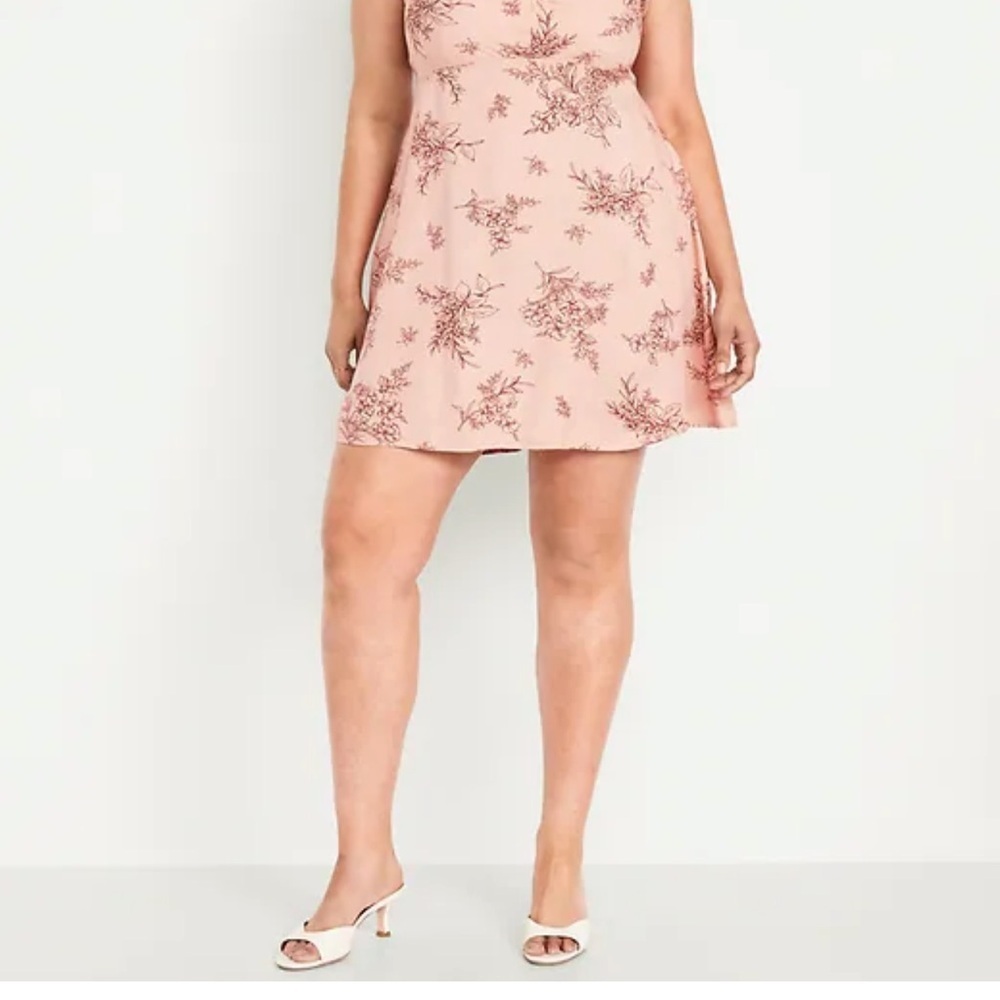 Old Navy XXL Fit & Flare Crepe Mini Dress Adjustable Strap CottageCore Pockets